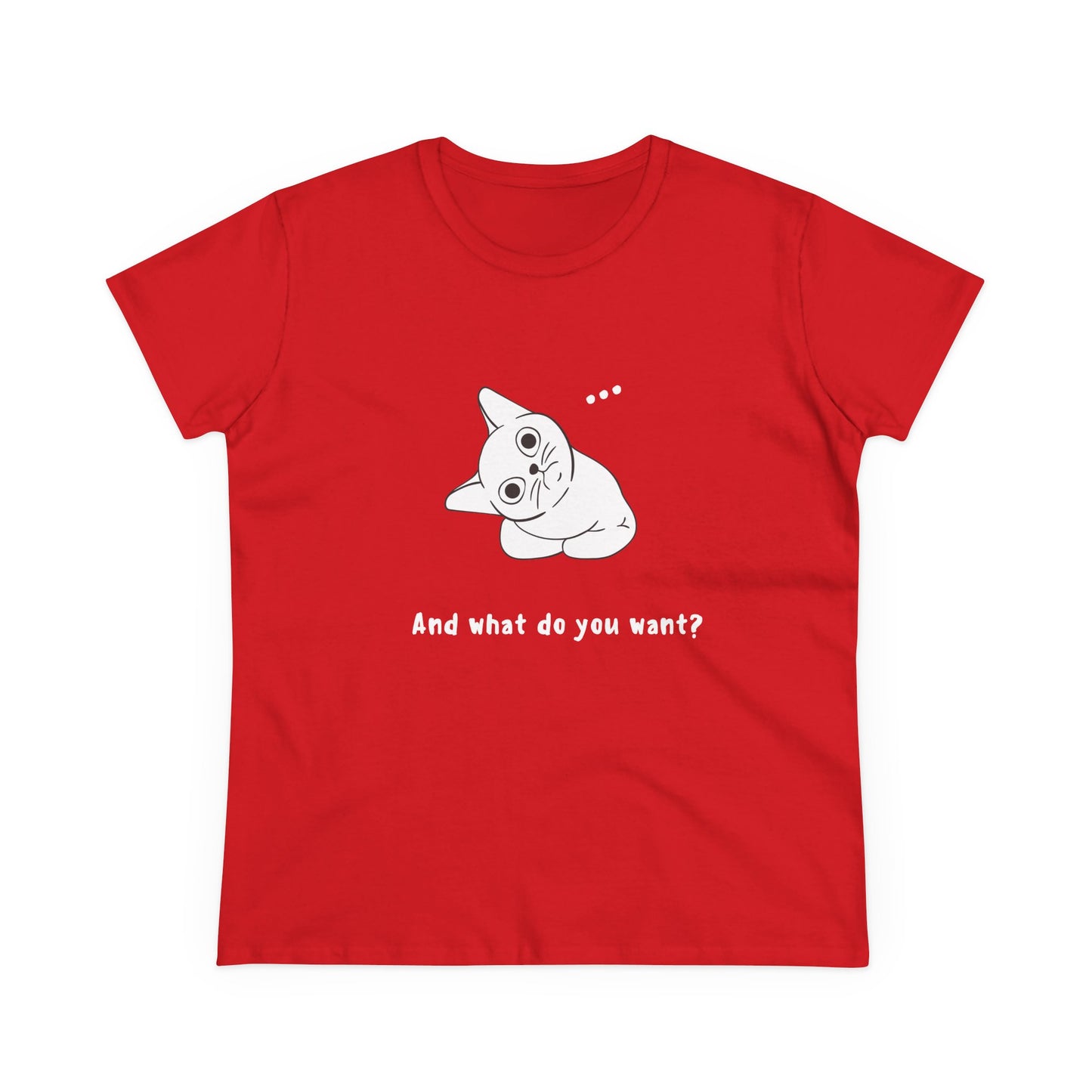 Vexing Cat Wondering What You Want. Women's Midweight Cotton Tee