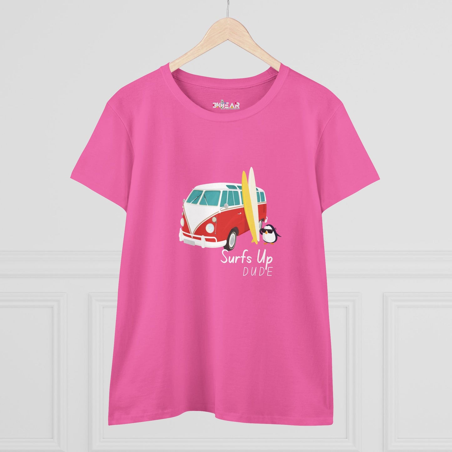 Surfs Up Dude. Women's Midweight Cotton Tee