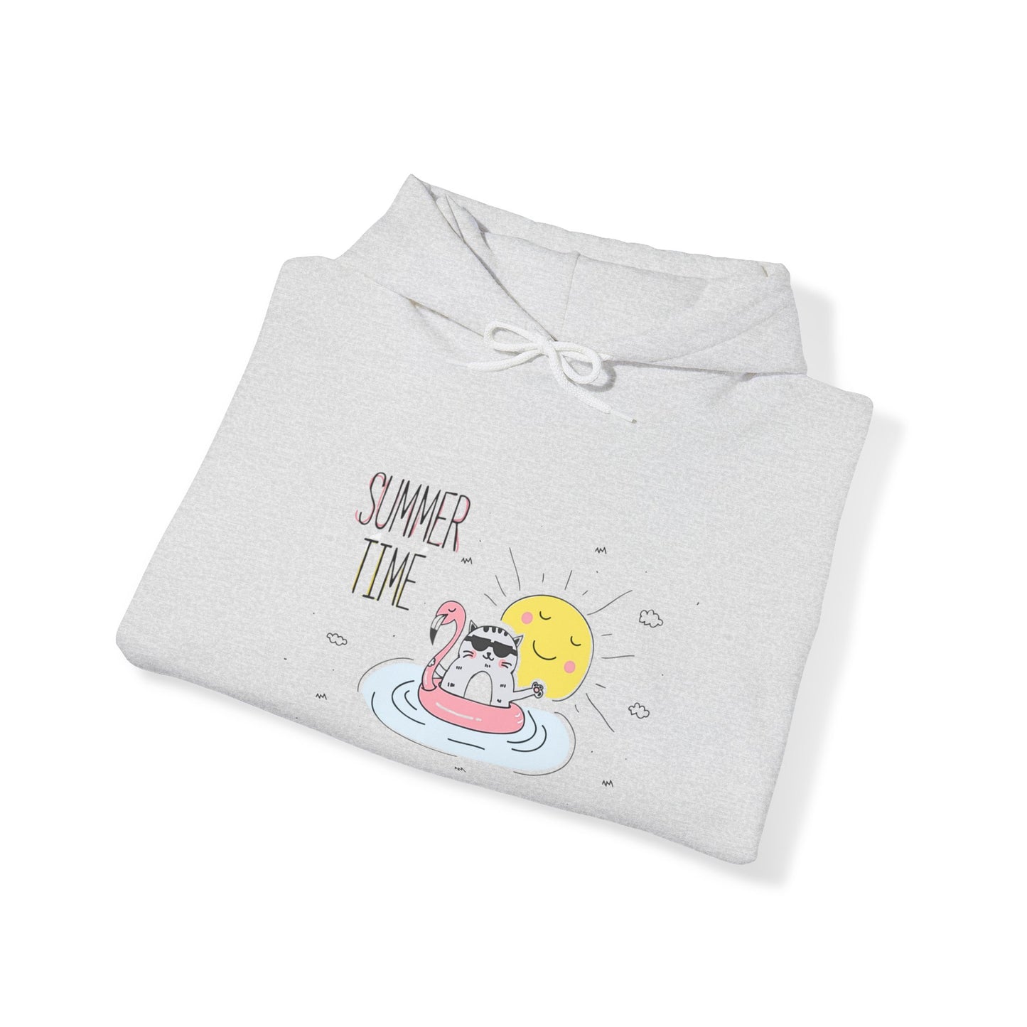 Jingles The Summertime Cat. Unisex Hooded Sweatshirt.