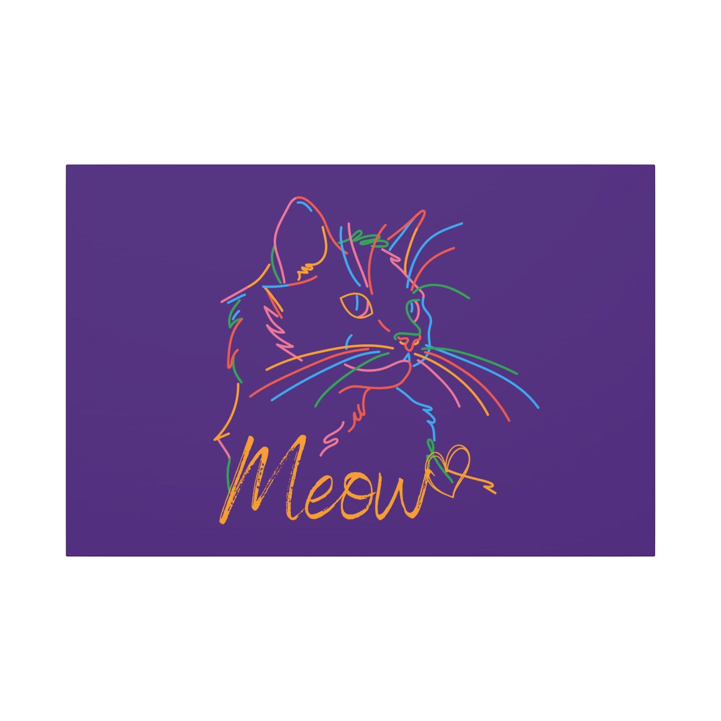 Copy of Meow. Cat with Purrty Color Outlines. Canvas Gallery Wraps