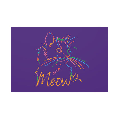 Copy of Meow. Cat with Purrty Color Outlines. Canvas Gallery Wraps