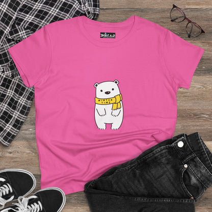 Winter Time BK Bear. .  Women's Midweight Cotton Tee