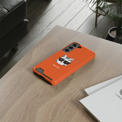 Cool Cat. Phone Case With Card Holder