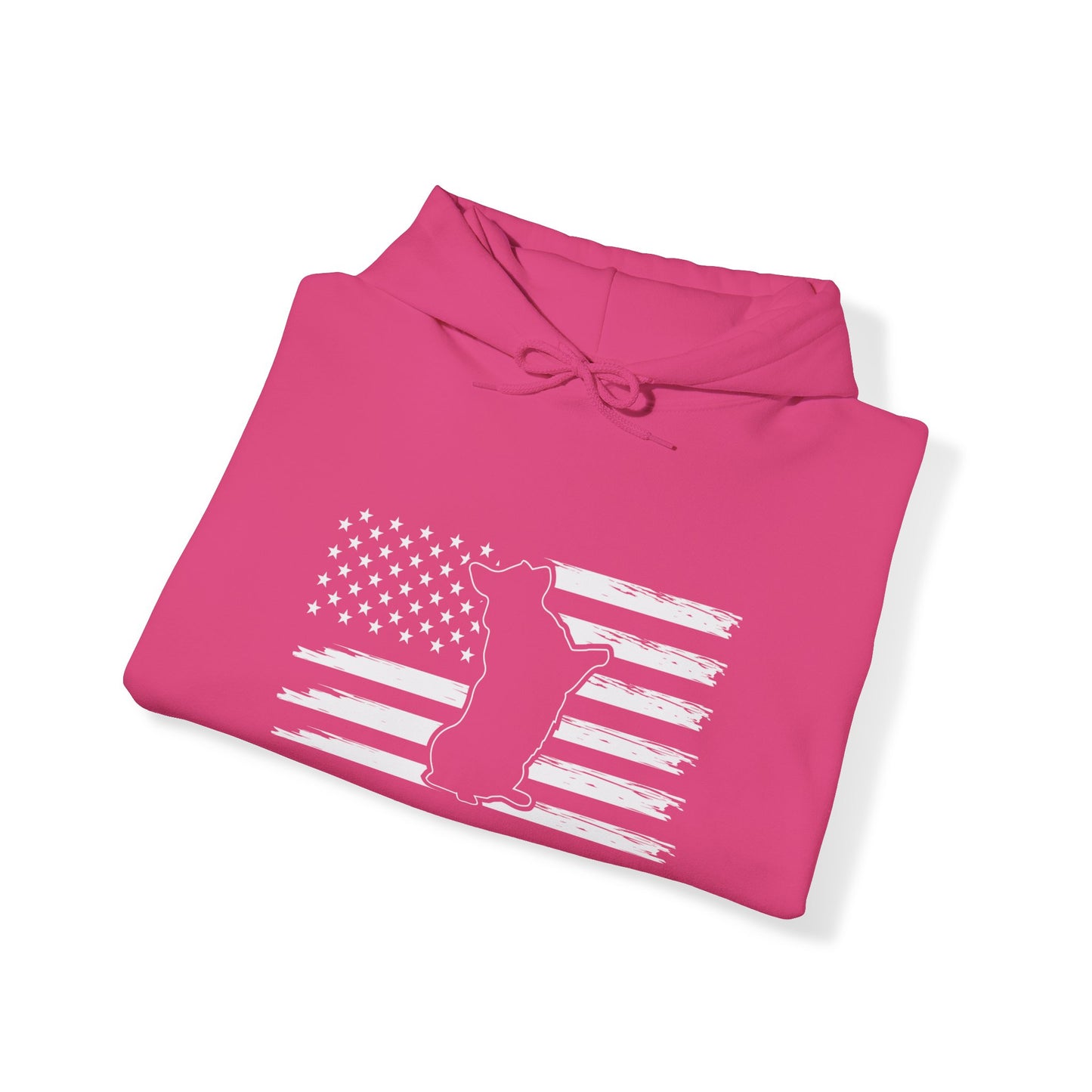 Charlie The American Flag. Unisex Hooded Sweatshirt.