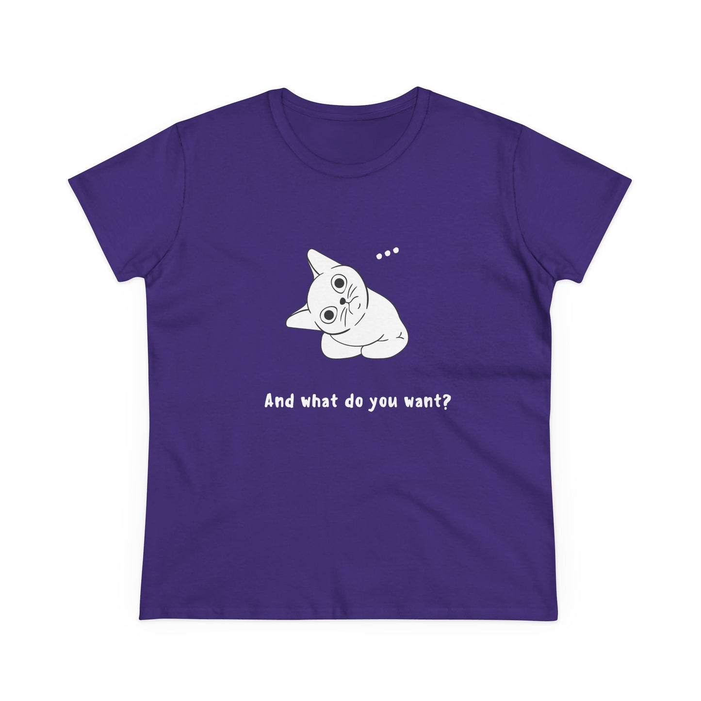 Vexing Cat Wondering What You Want. Women's Midweight Cotton Tee