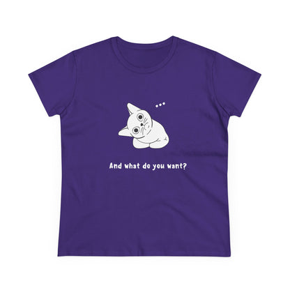 Vexing Cat Wondering What You Want. Women's Midweight Cotton Tee