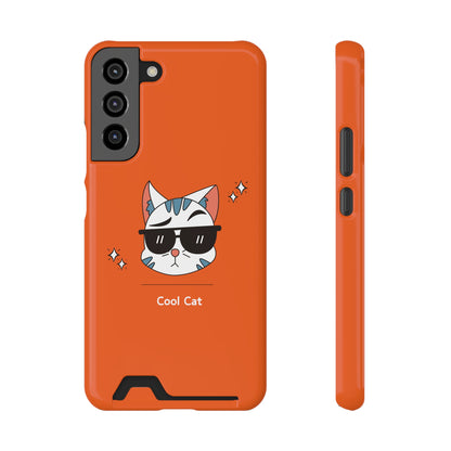 Cool Cat. Phone Case With Card Holder