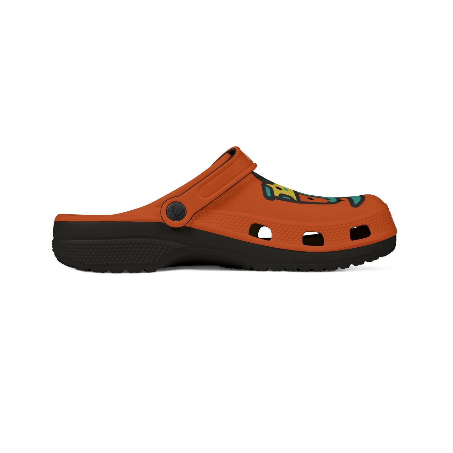 Summer Vibing Van Rubber Clogs For Men-Orange
