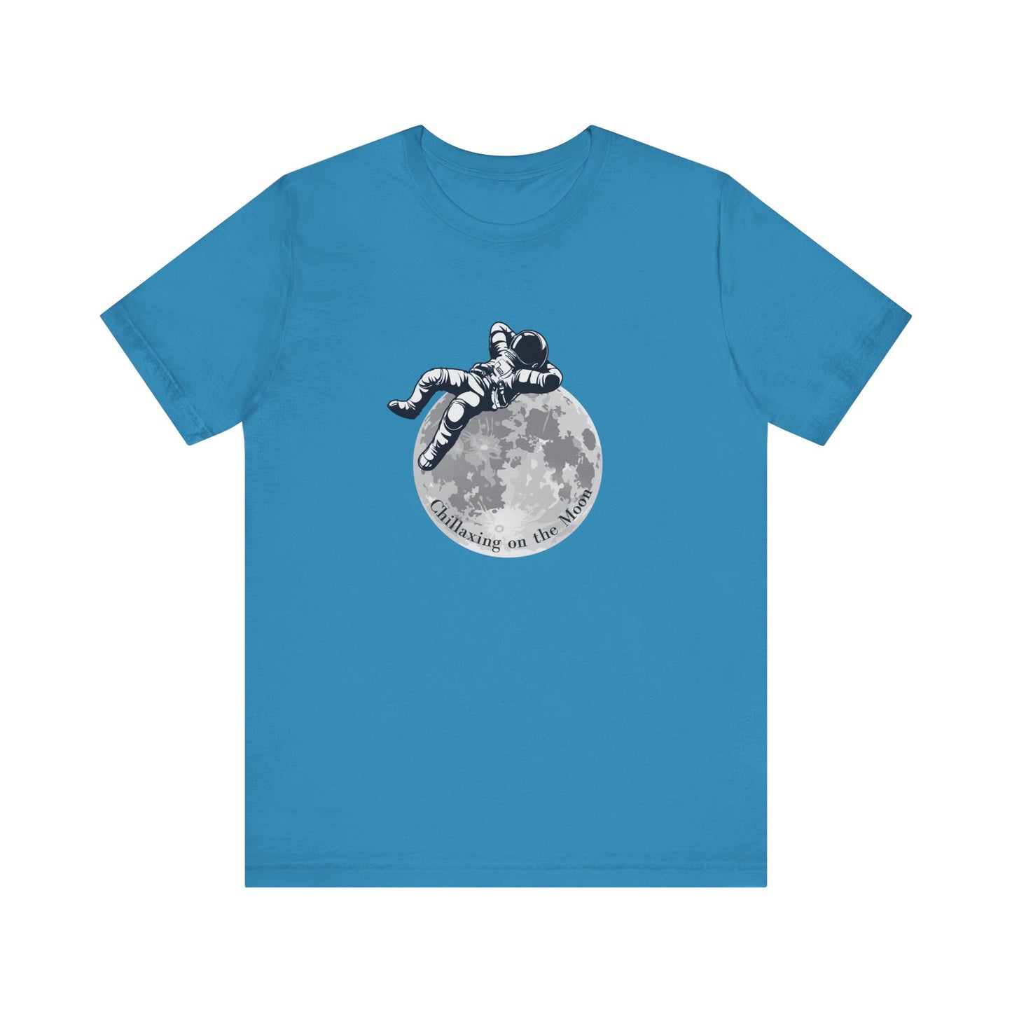 Chillaxing on the Moon. Unisex Jersey Short Sleeve Tee