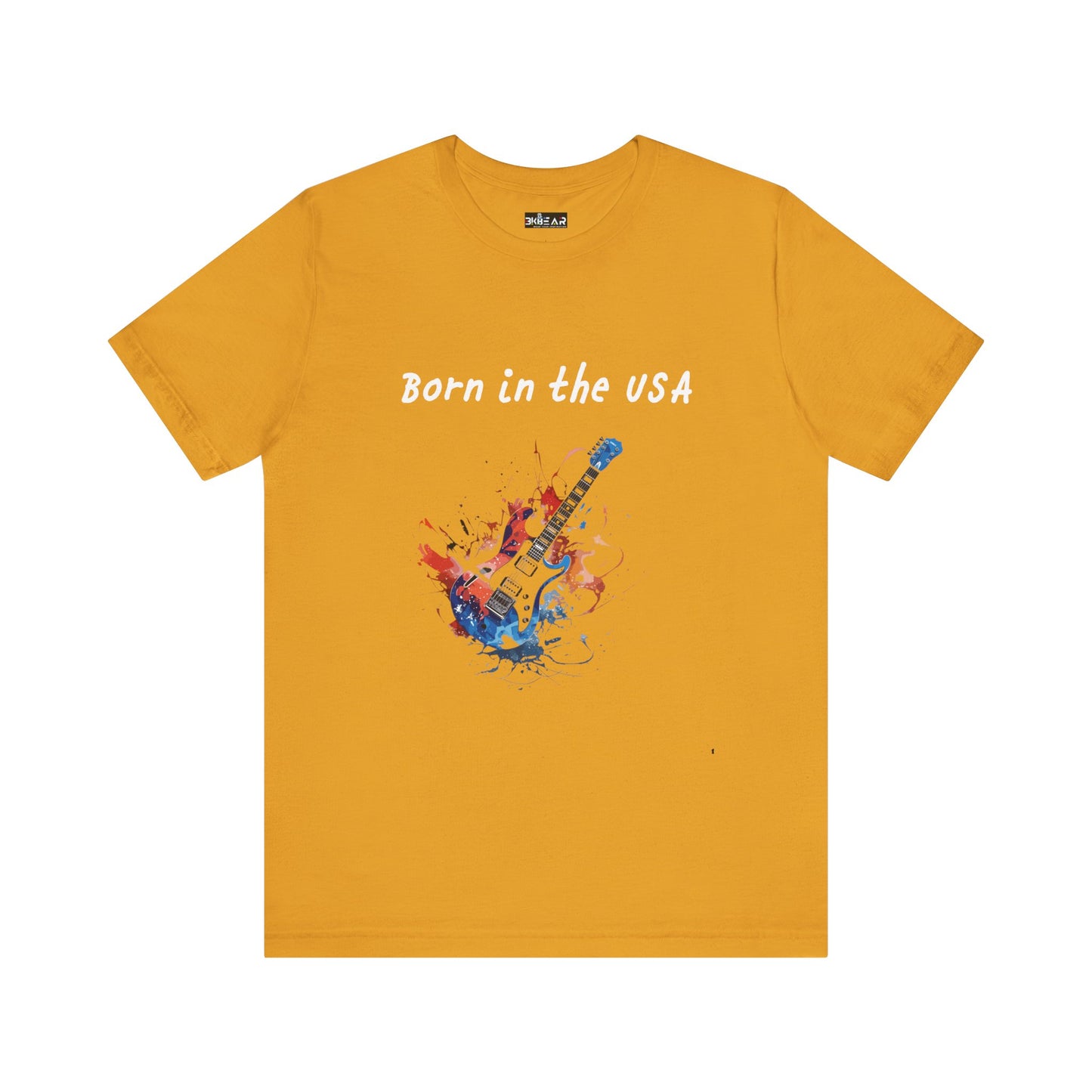 Born In The USA Guitar. Unisex Jersey Short Sleeve Tee