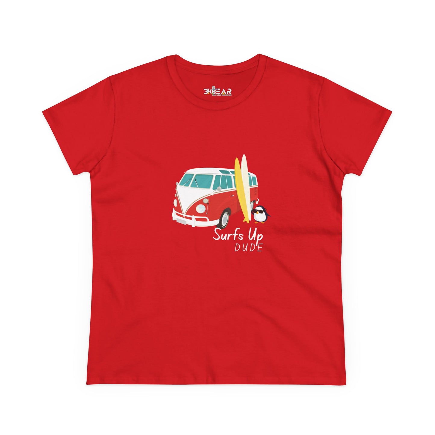 Surfs Up Dude. Women's Midweight Cotton Tee