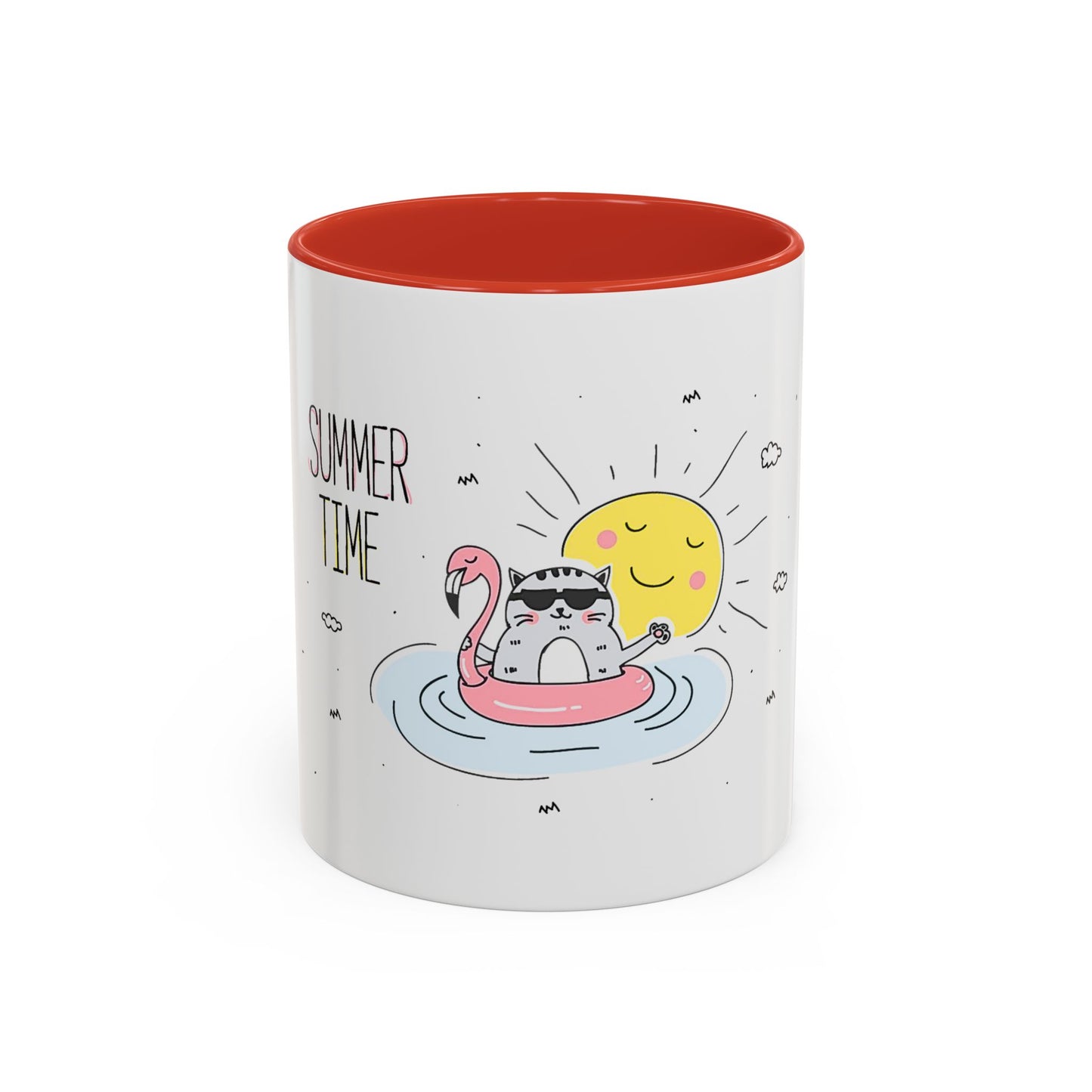 Jingles The Summertime Cat. Accent Coffee Mug, 11oz
