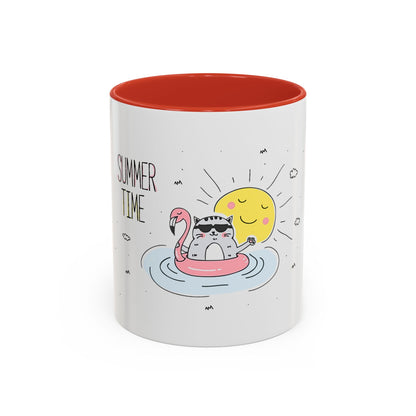 Jingles The Summertime Cat. Accent Coffee Mug, 11oz