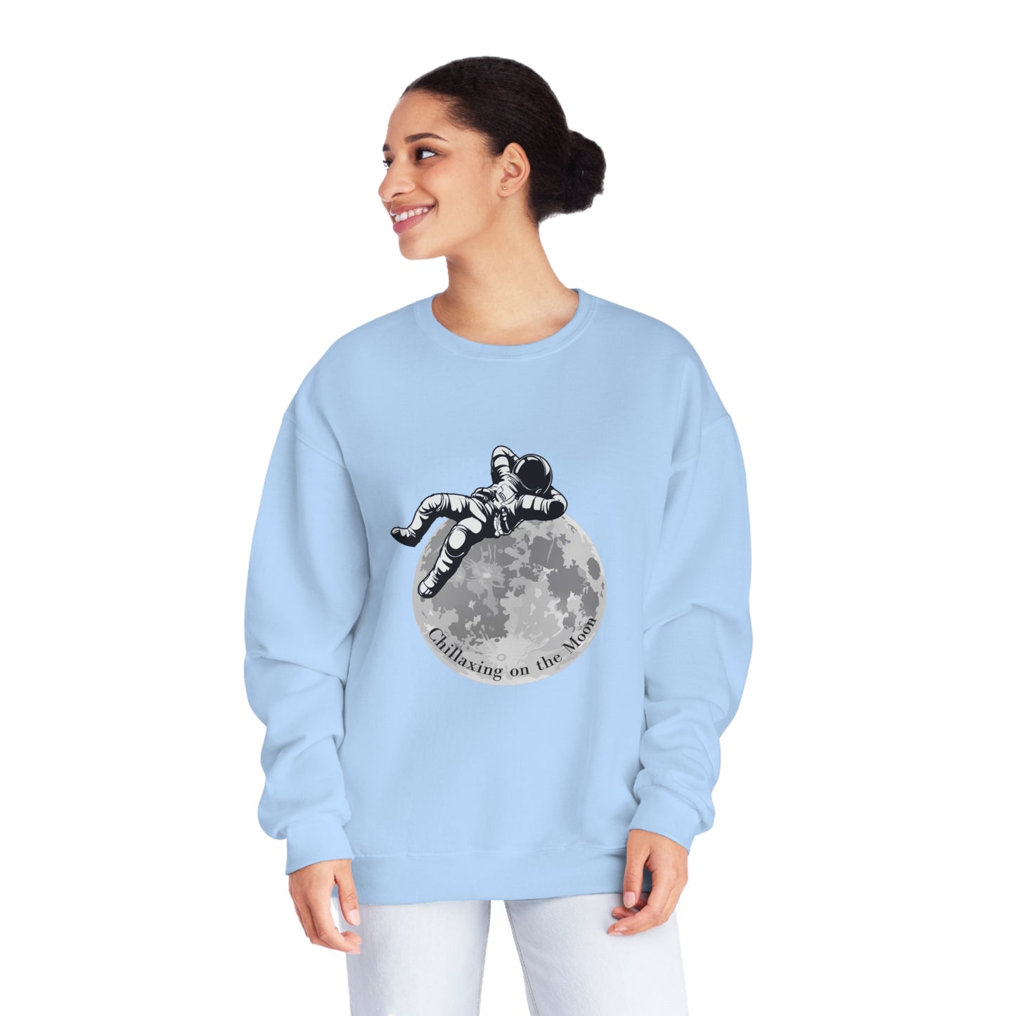 Chillaxing on The Moon. Unisex NuBlend® Crewneck Sweatshirt