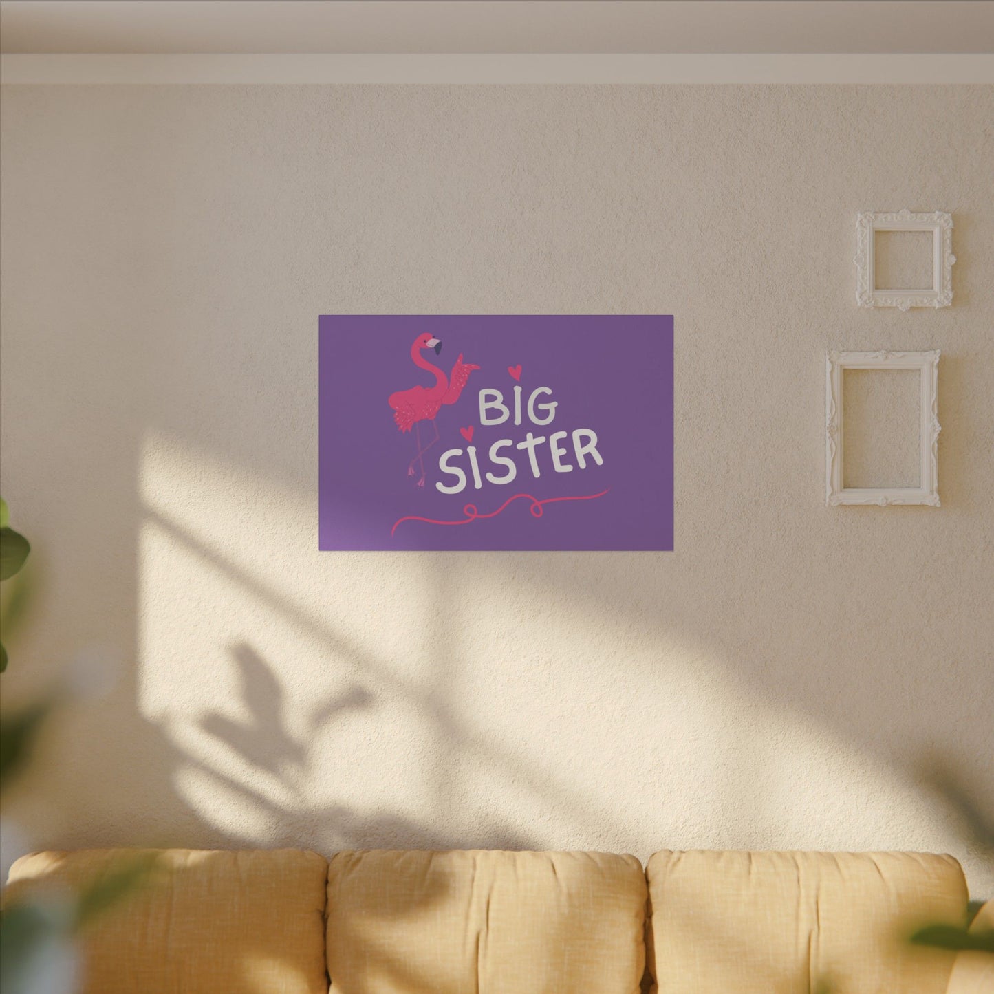 Adorable Big Sister Flamingo. Canvas Gallery Wraps