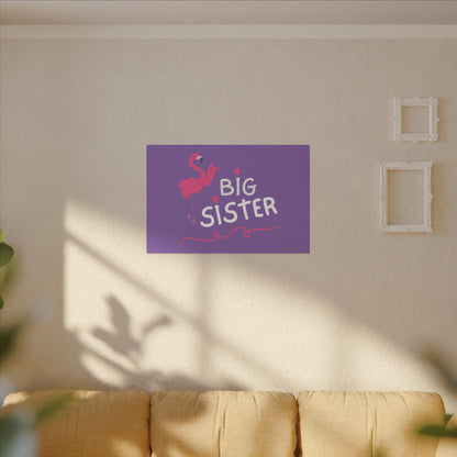 Adorable Big Sister Flamingo. Canvas Gallery Wraps
