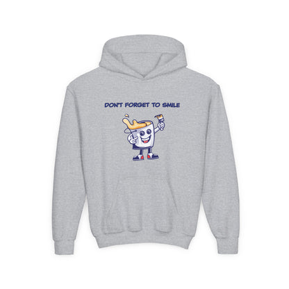 Don't Forget To Smile- Retro Smiling Paint Can Design. Kids Hooded Sweatshirt