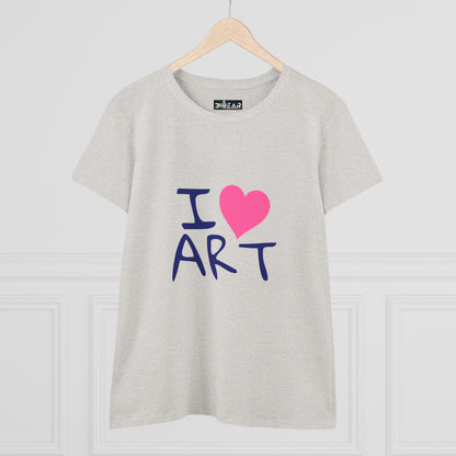 I Love Art. Women's Midweight Cotton Tee