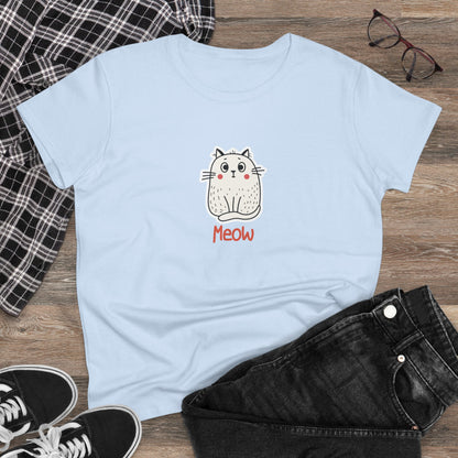 Loki The Cat. Meow. Women's Midweight Cotton Tee