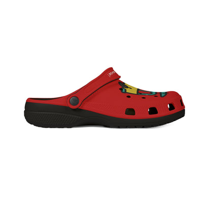 Red Summer Vibing Van Rubber Clogs For Men