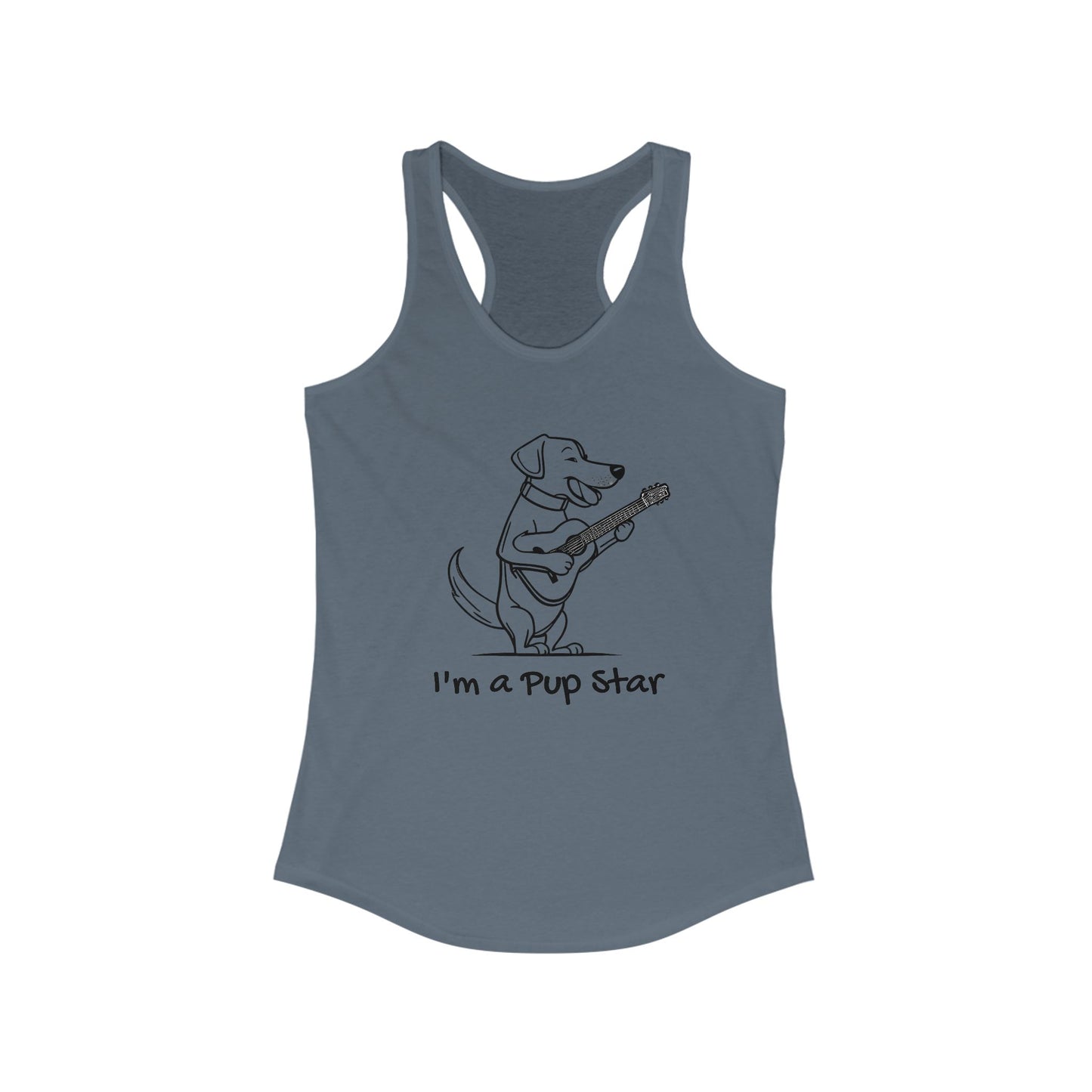 Dog With a Guitar. I'm a Pup Star. Women's Ideal Racerback Tank