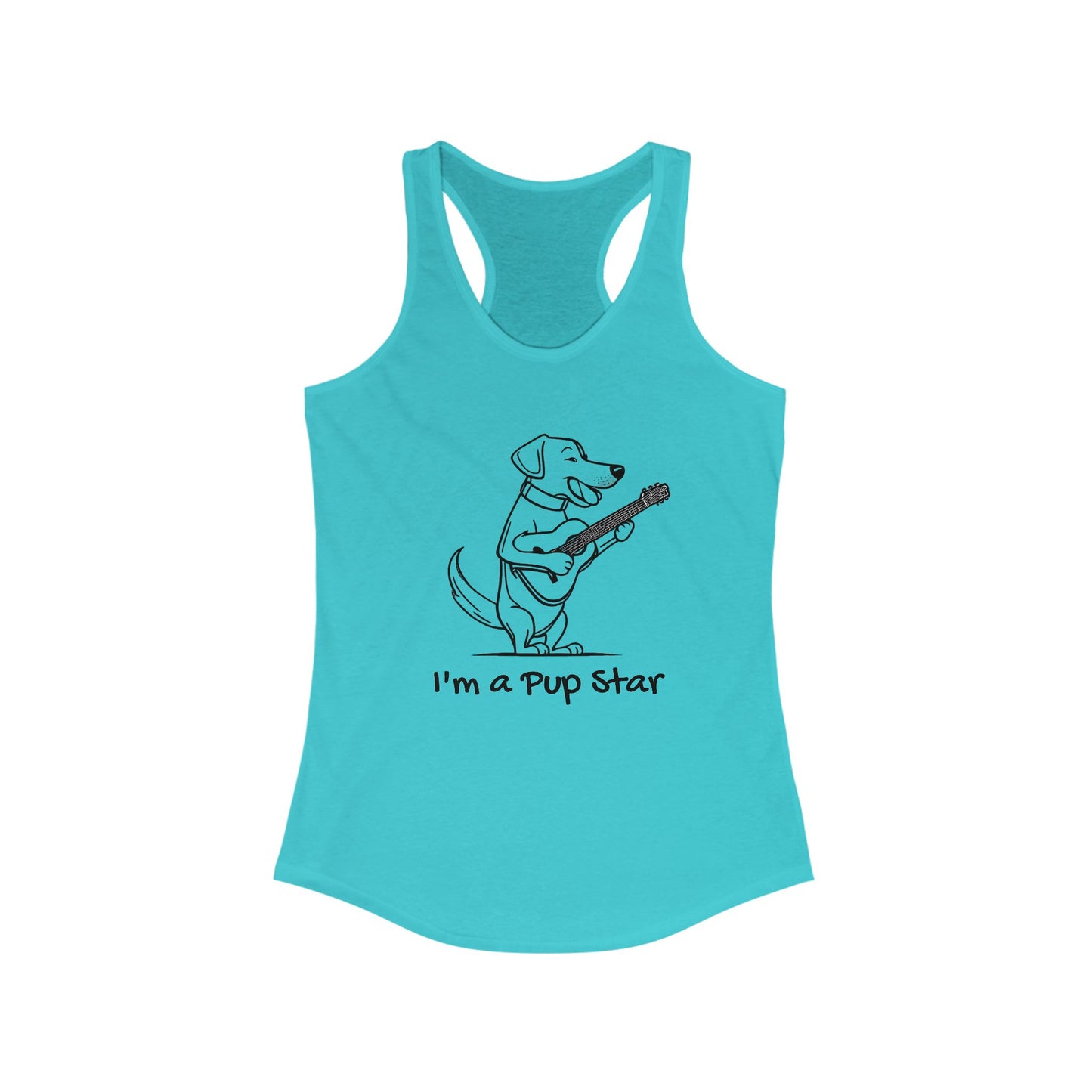Dog With a Guitar. I'm a Pup Star. Women's Ideal Racerback Tank