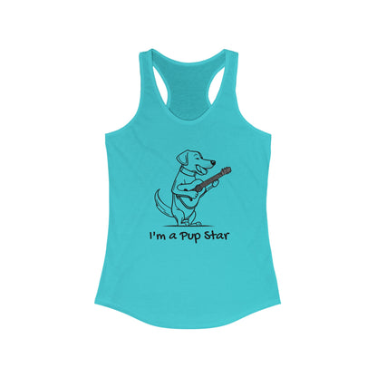 Dog With a Guitar. I'm a Pup Star. Women's Ideal Racerback Tank