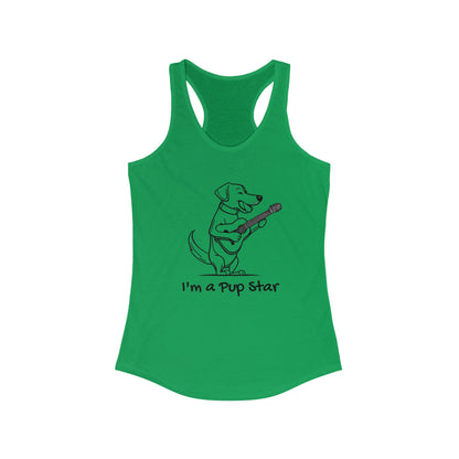 Dog With a Guitar. I'm a Pup Star. Women's Ideal Racerback Tank