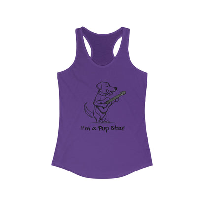 Dog With a Guitar. I'm a Pup Star. Women's Ideal Racerback Tank