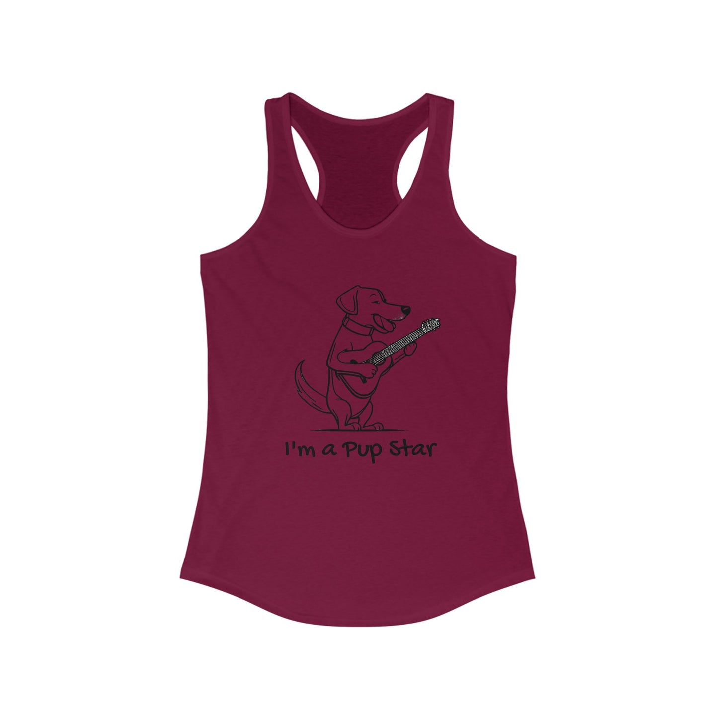Dog With a Guitar. I'm a Pup Star. Women's Ideal Racerback Tank