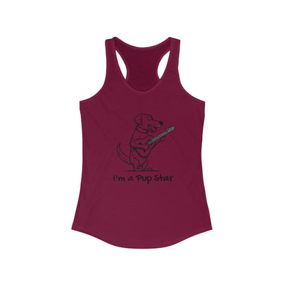 Dog With a Guitar. I'm a Pup Star. Women's Ideal Racerback Tank