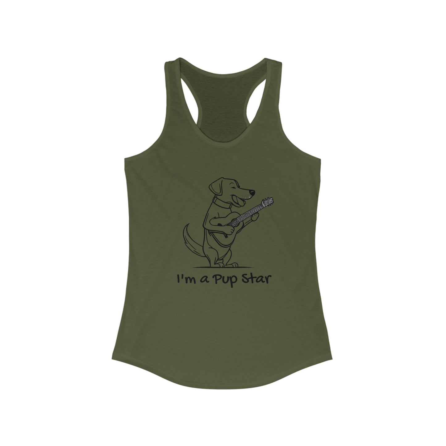 Dog With a Guitar. I'm a Pup Star. Women's Ideal Racerback Tank