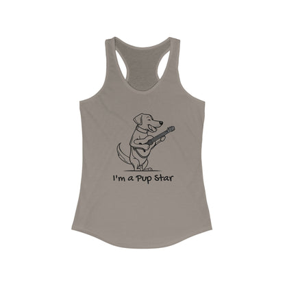 Dog With a Guitar. I'm a Pup Star. Women's Ideal Racerback Tank
