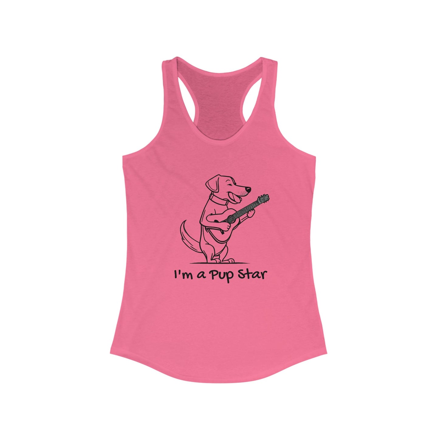 Dog With a Guitar. I'm a Pup Star. Women's Ideal Racerback Tank
