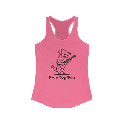 Dog With a Guitar. I'm a Pup Star. Women's Ideal Racerback Tank