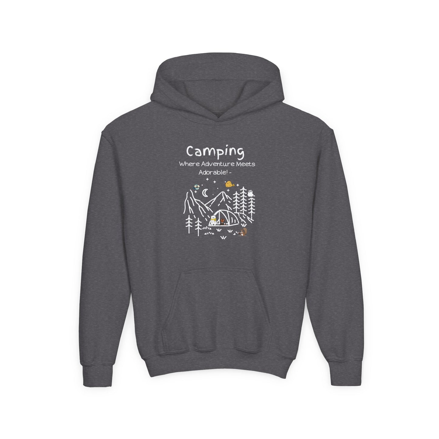 Camping. Where Adventure Meets Adorable.  Kids Hoodie