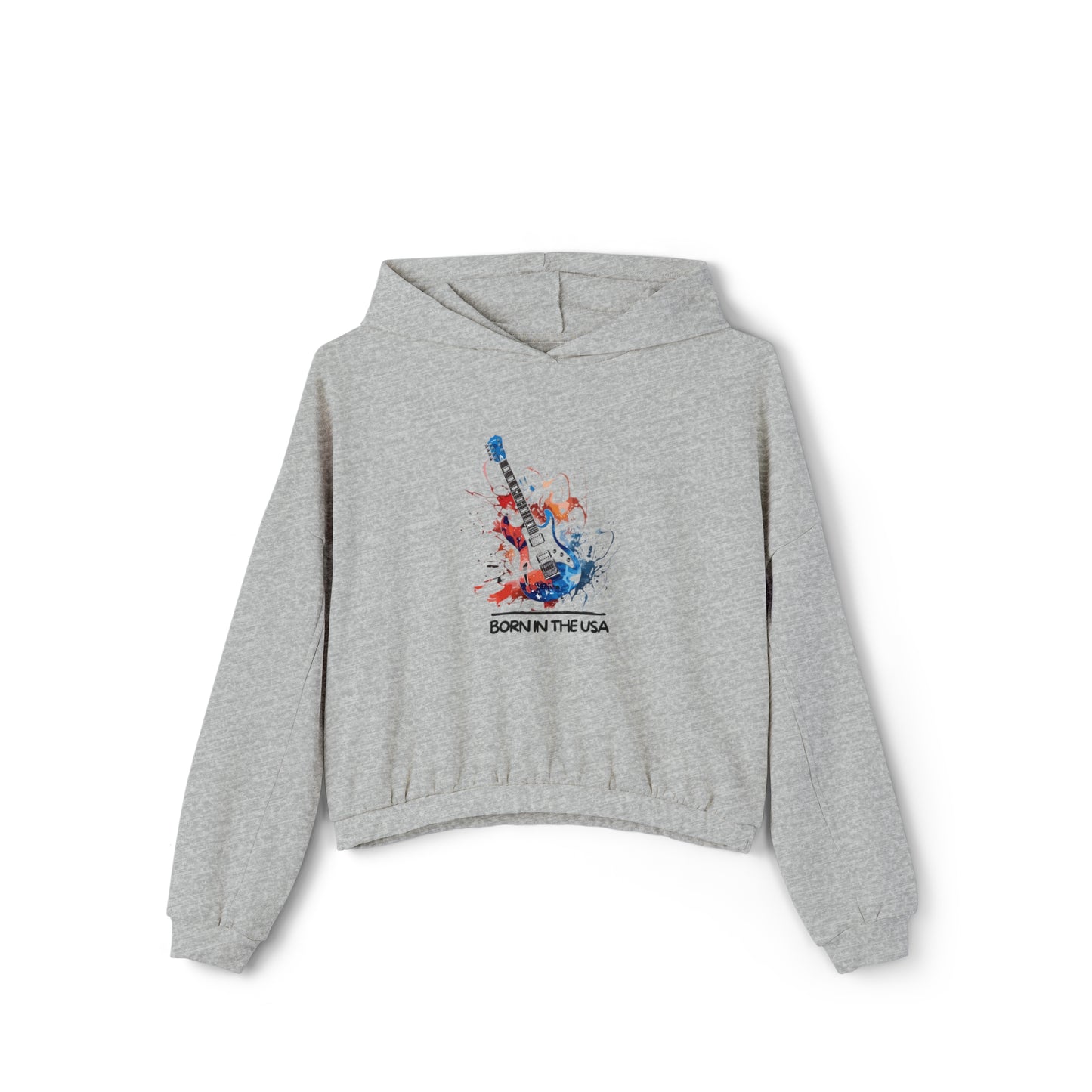 Born In The USA. Women's Cinched Bottom Hoodie