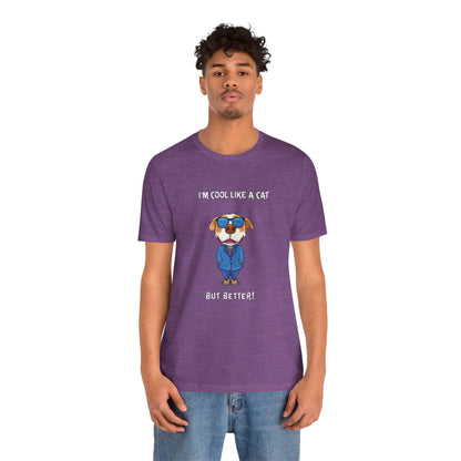 Chuck The Cool Dog. Unisex Jersey Short Sleeve Tee