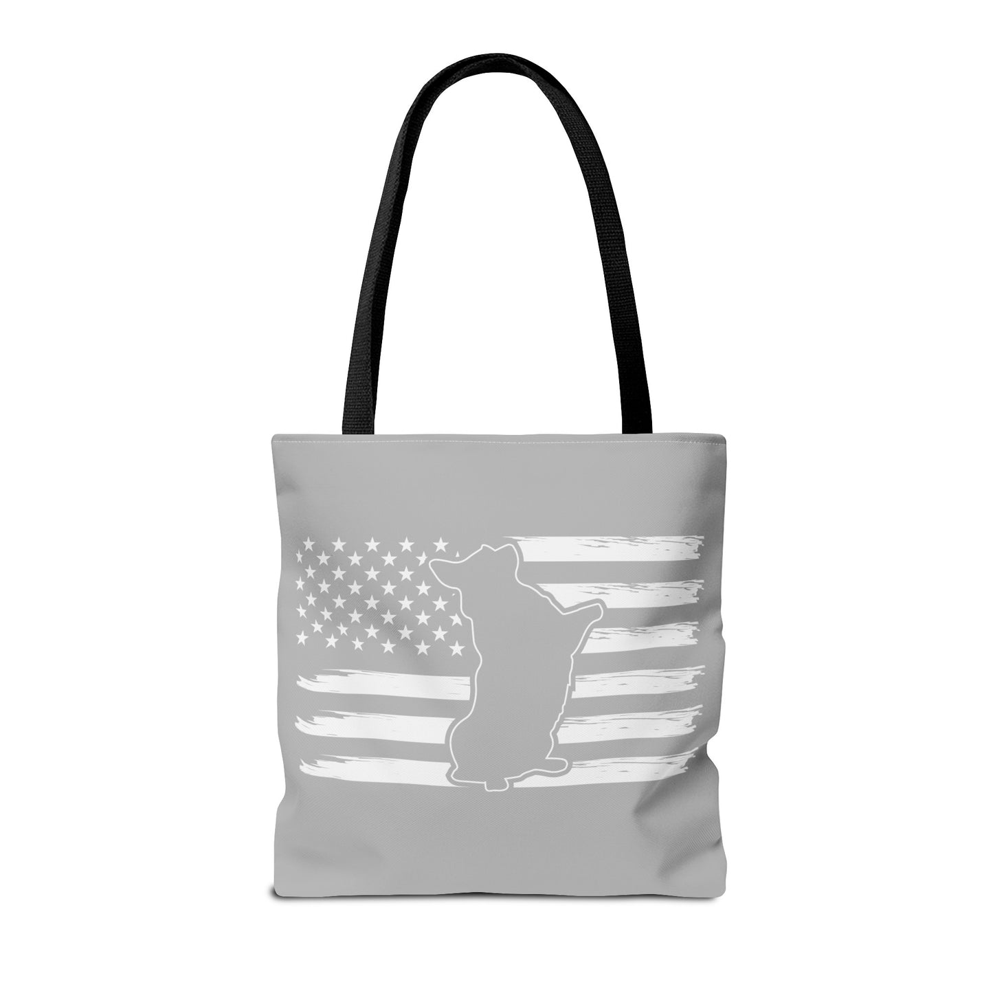 Charlie The American Flag Dog. Gray Tote Bag