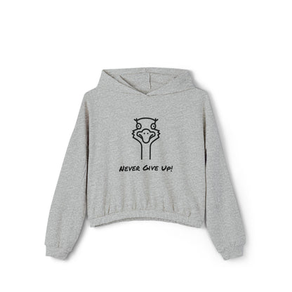 Never Give Up. Oscar The Ostrich and JimmyV Never Gave Up. Women's Cinched Bottom Hoodie