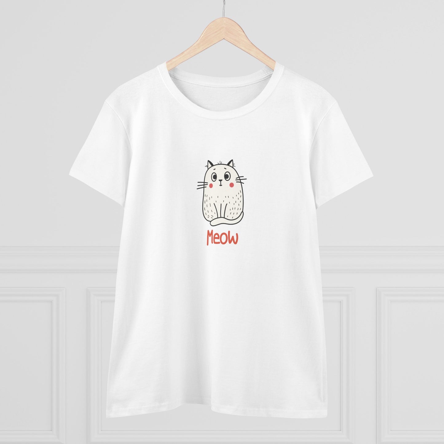 Loki The Cat. Meow. Women's Midweight Cotton Tee