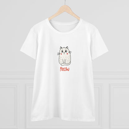 Loki The Cat. Meow. Women's Midweight Cotton Tee