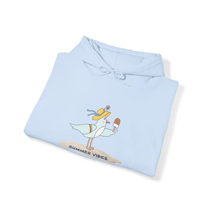 Regal Seagull Summer Vibes. Unisex Hooded Sweatshirt.