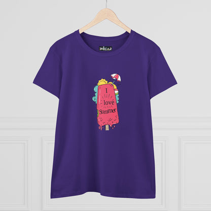 I Love Summer. Women's Midweight Cotton Tee