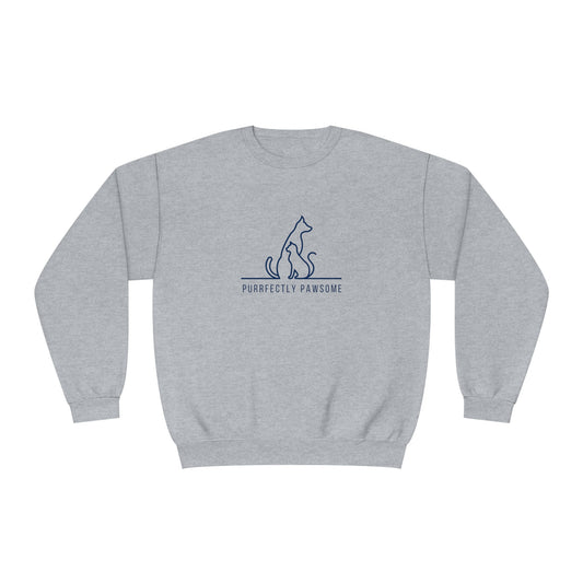 Purrfectly Pawsome Dog an Cat Silhouette. Unisex NuBlend® Crewneck Sweatshirt