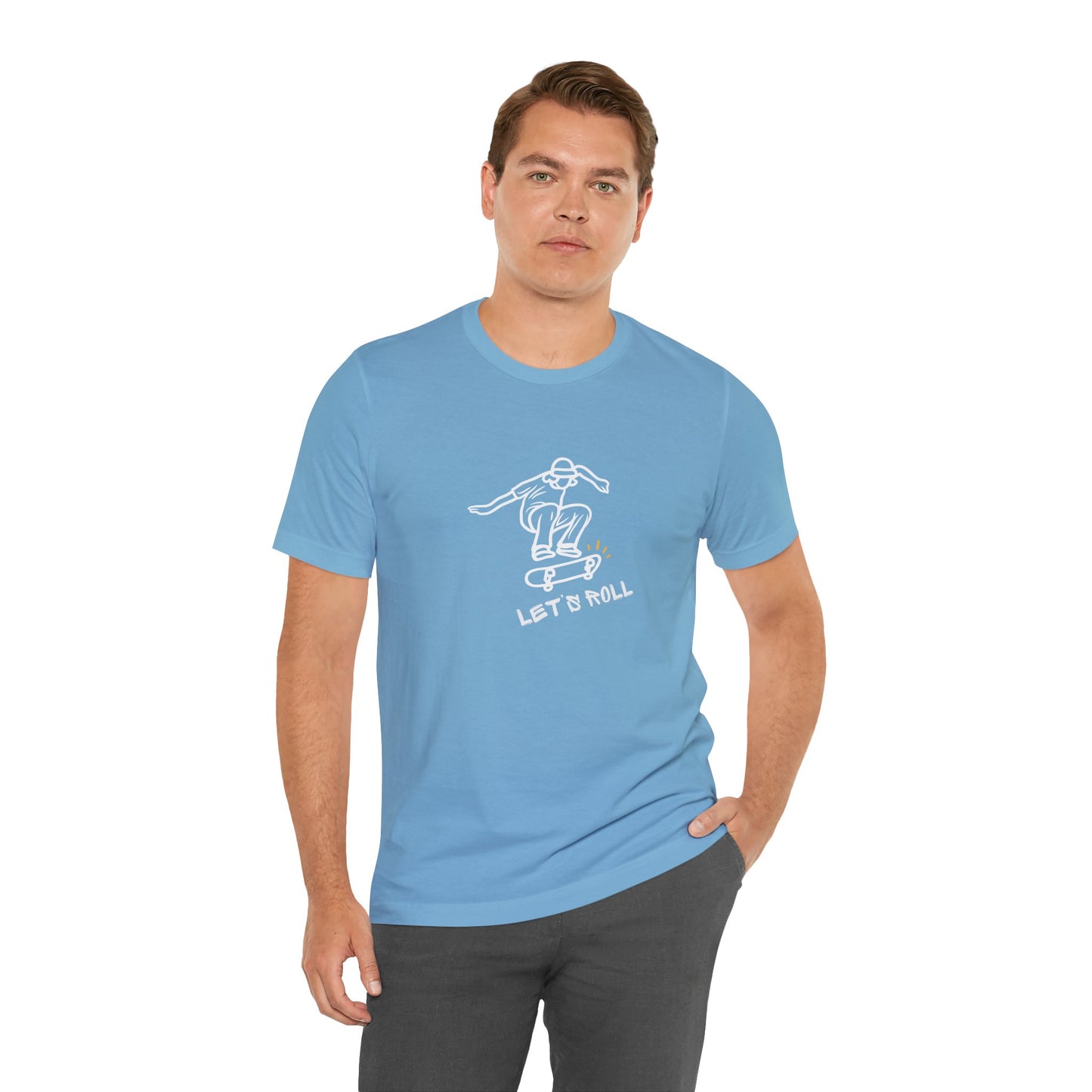 Let's Roll Skateboarder. Unisex Jersey Short Sleeve Tee