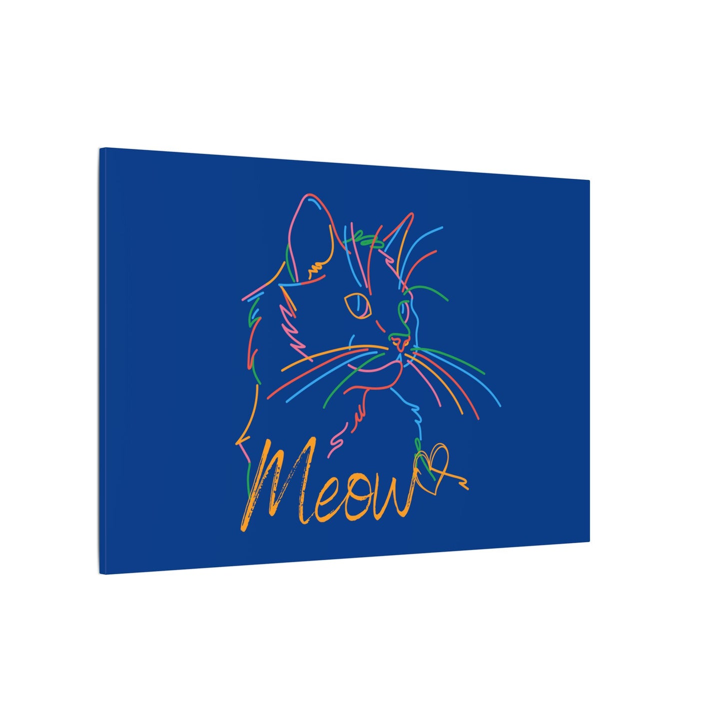 Meow. Cat with Purrty Color Outlines. Canvas Gallery Wraps