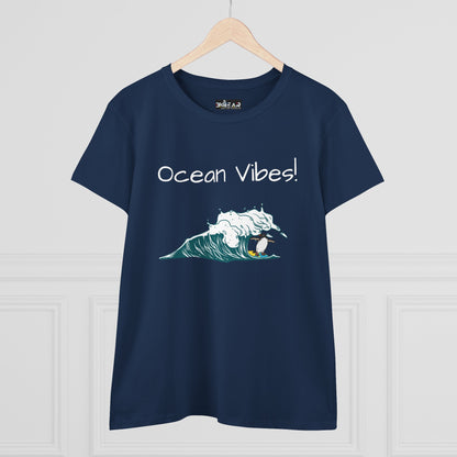 Ocean Vibes! Women's Midweight Cotton Tee