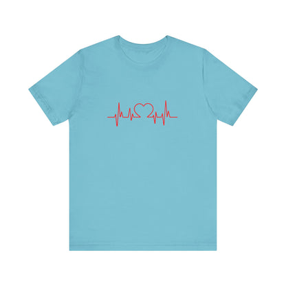 I Love You Heart Beat. Unisex Jersey Short Sleeve Tee