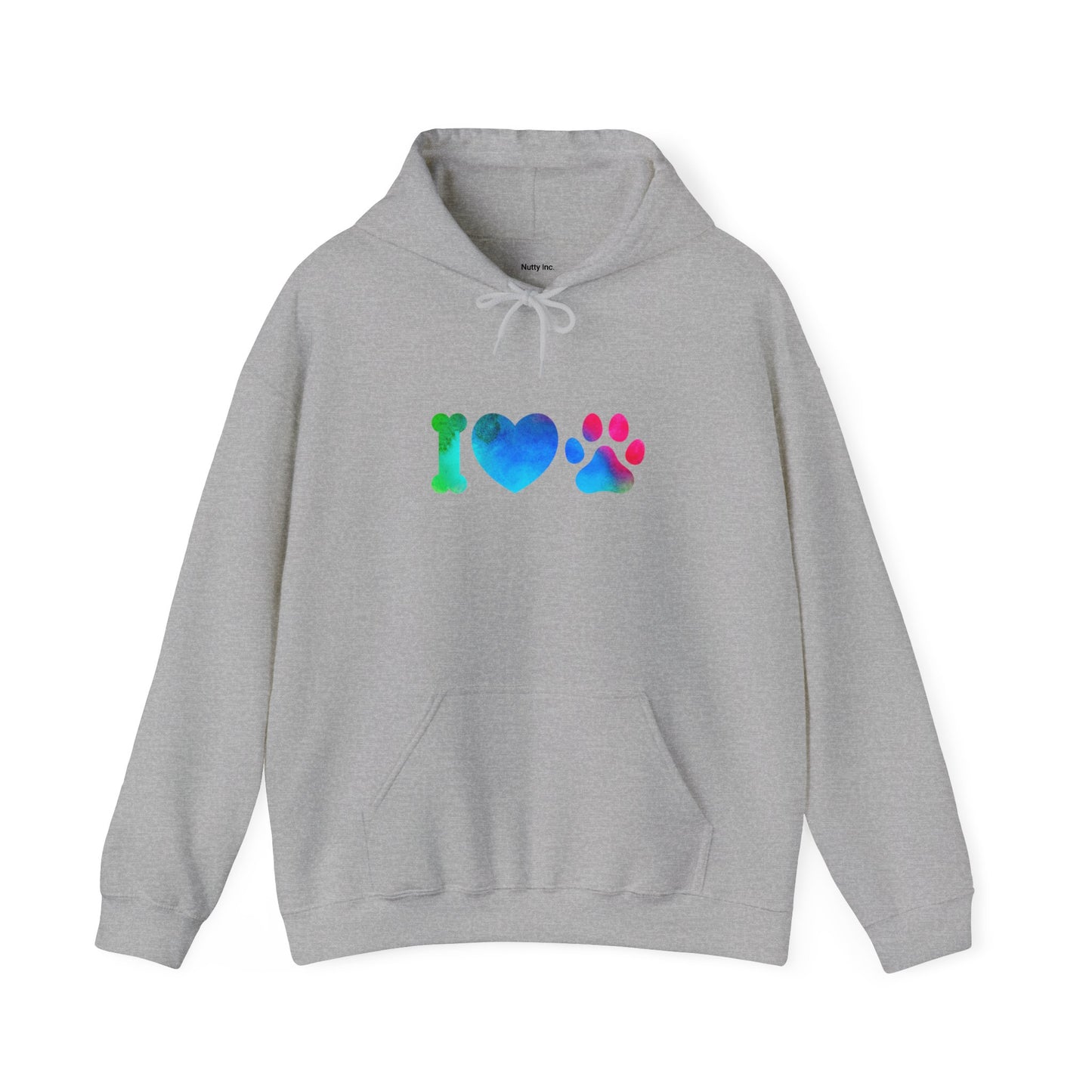 I Heart Paws. Unisex Hooded Sweatshirt.